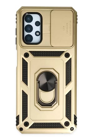 Newface Samsung Galaxy A33 5G Kılıf Pars Lens Yüzüklü Silikon - Gold