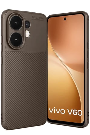 Newface Vivo V60 5G Auto Focus Karbon Kapak - Kahverengi