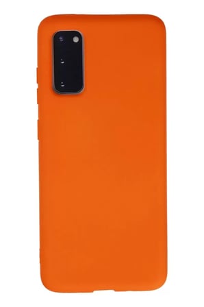 Newface Samsung Galaxy S20 Kılıf Nano İçi Kadife Silikon - Turuncu