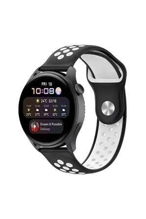 Newface Watch 20Mm Spor Delikli Kordon - Siyah-Beyaz
