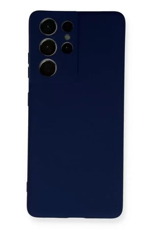 Newface Samsung Galaxy S21 Ultra Kılıf Nano İçi Kadife Silikon - Lacivert