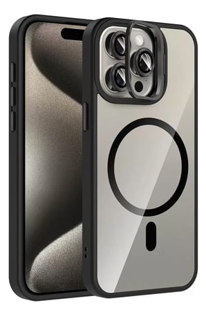 Joko İphone 14 Pro Max Remim Lensli Magsafe Standlı Kapak - Siyah