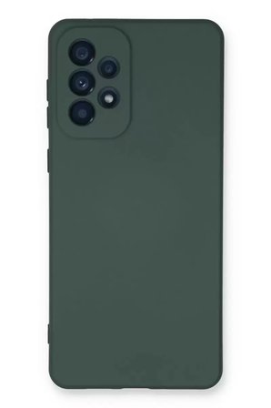 Newface Samsung Galaxy A73 5G Kılıf Nano İçi Kadife Silikon - Koyu Yeşil