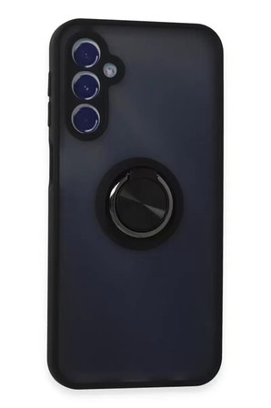Newface Samsung Galaxy M34 5G Kılıf Montreal Yüzüklü Silikon Kapak - Siyah