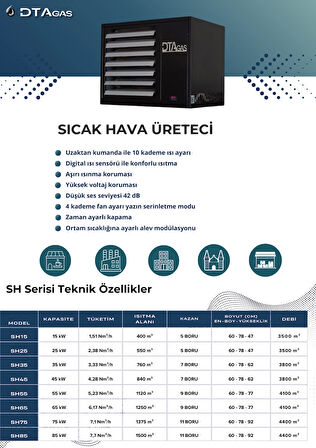 DTAGAS Doğalgazlı Sıcak Hava Üreteci 35KW