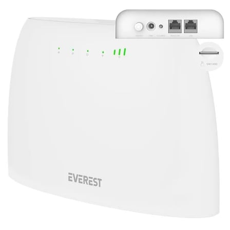 Everest Ewr-4G03 4G Lte Wi-Fi Router Sım Kart Girişli 300 Mbps 2.4Ghz Wan/Lan Portlu Kablosuz Yönlen