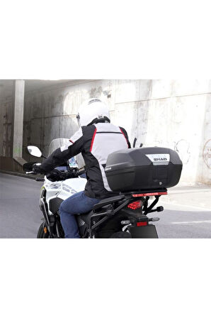 Motosiklet Arka Çanta SH-44 litre Karbon Desen Scooter Motor Tur Çantası Siyah 44 Lt