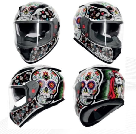SHIRO 5006 S08 KASK FF 605 SHADOW SKULLCANDY SV L 5960 (GÖZLÜKLÜ)