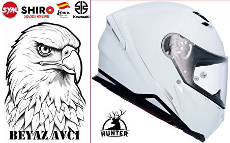 SHIRO 4015_S05 HUNTER KASK FF L BEDEN INCI BEYAZ
