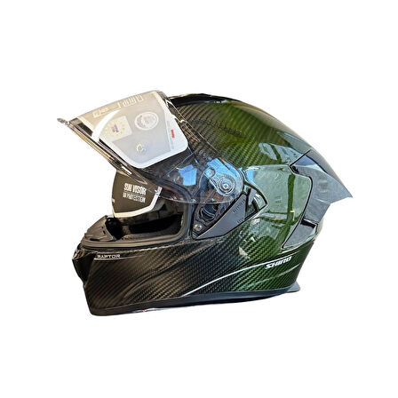 SHIRO 2006 S04 KASK FC CARBON SV XL 6162 YEŞİL GÜNEŞ GÖZLÜĞÜ VİZÖRLÜ
