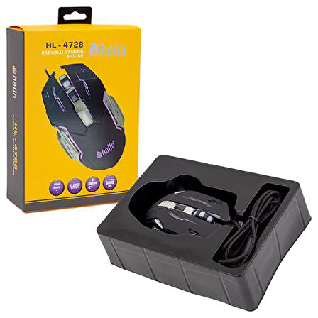 HL-4728 KABLOLU 3600 DPI 6 TUŞ FONKSİYONLU GAMING MOUSE