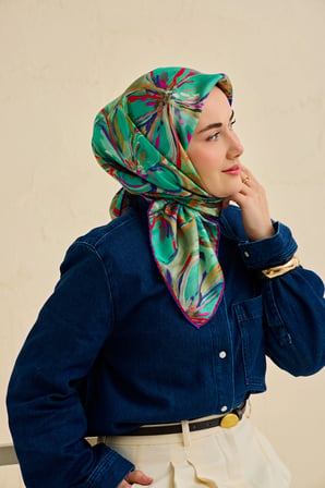 Silk Home Twill İpek Desenli Eşarp 11501
