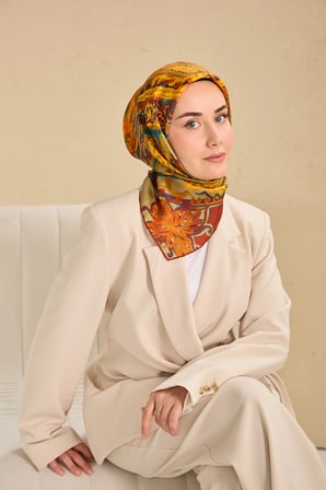 Silk Home Twill İpek Desenli Eşarp 11512