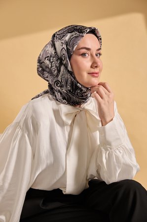 Silk Home Twill İpek Desenli Eşarp 11519