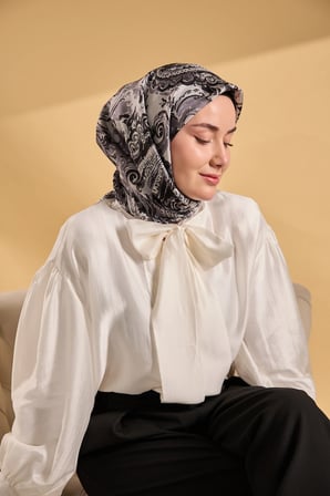 Silk Home Twill İpek Desenli Eşarp 11519