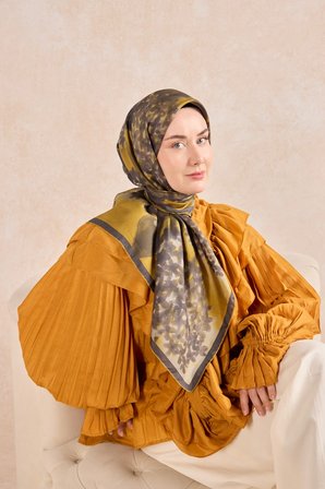 Silk Home Twill İpek Desenli Eşarp 11526