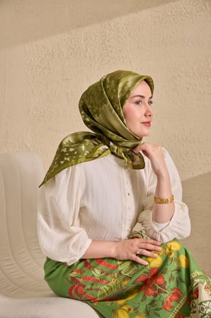 Silk Home Twill İpek Desenli Eşarp 11526