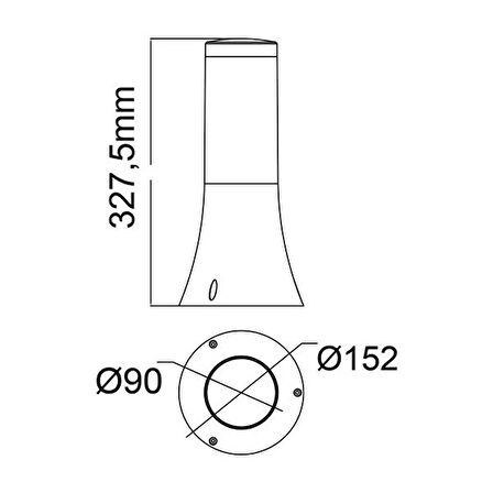 Bahçe Armatürü Kısa Siyah E27 Orkide-1