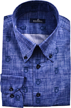 Erkek Dijital Baskı %100 Pamuk Gömlek