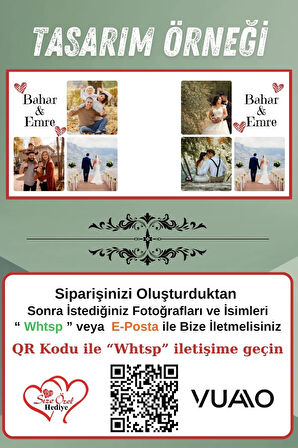 Kişiye Özel İsimli 6 Fotoğraflı Kolaj Kupa Bardak - İsme Özel Kişiselleştirilmiş Hediye Kupa Bardağı