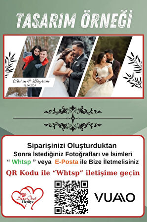 Kişiye Özel İsimli 3 Fotoğraflı Kolaj Kupa Bardak - İsme Özel Kişiselleştirilmiş Hediye Kupa Bardağı