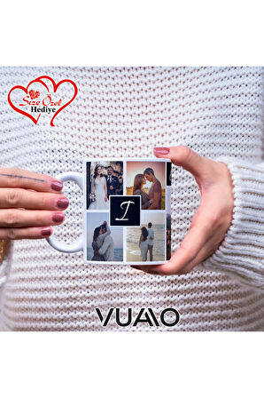 Kişiye Özel 7 Fotoğraflı, İsimli ve Tarihli Kupa Bardak - Resim Baskılı Hediye Kupa Bardağı