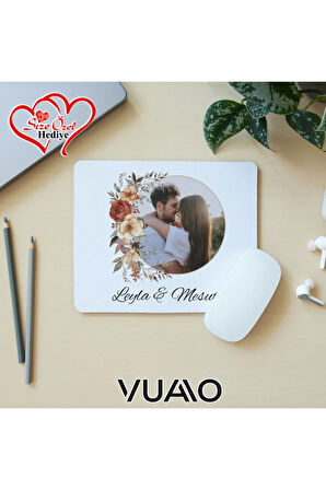 Kişiye Özel Fotoğraflı ve İsimli Mouse Pad 21x17 cm, Kaymaz Taban - Resim Baskılı Mousepad