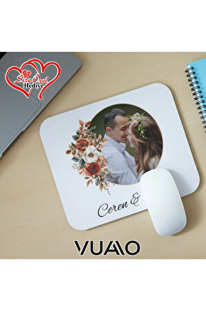 Kişiye Özel Fotoğraflı ve İsimli Mouse Pad 21x17 cm, Kaymaz Taban - Resim Baskılı Mousepad
