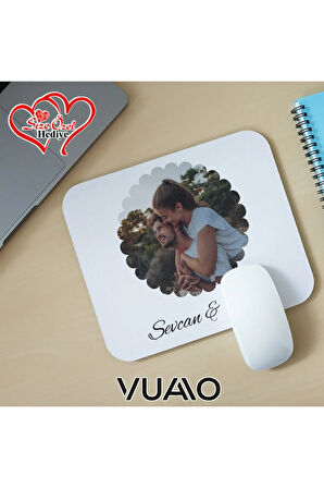 Kişiye Özel Fotoğraflı ve İsimli Mouse Pad 21x17 cm, Kaymaz Taban - Resim Baskılı Mousepad