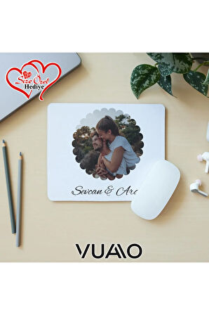 Kişiye Özel Fotoğraflı ve İsimli Mouse Pad 21x17 cm, Kaymaz Taban - Resim Baskılı Mousepad