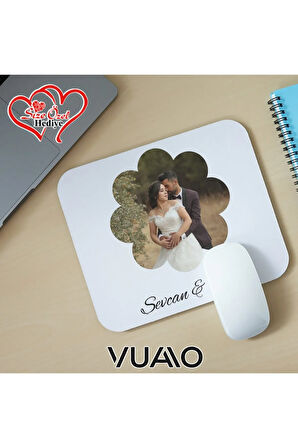 Kişiye Özel Fotoğraflı ve İsimli Mouse Pad 21x17 cm, Kaymaz Taban - Resim Baskılı Mousepad