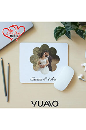 Kişiye Özel Fotoğraflı ve İsimli Mouse Pad 21x17 cm, Kaymaz Taban - Resim Baskılı Mousepad