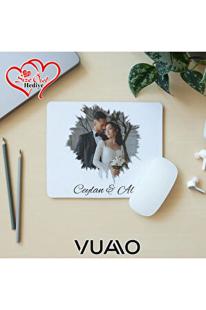 Kişiye Özel Fotoğraflı ve İsimli Mouse Pad 21x17 cm, Kaymaz Taban - Resim Baskılı Mousepad