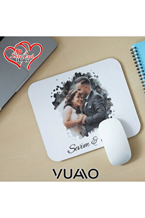 Kişiye Özel Fotoğraflı ve İsimli Mouse Pad 21x17 cm, Kaymaz Taban - Resim Baskılı Mousepad