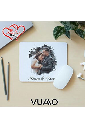 Kişiye Özel Fotoğraflı ve İsimli Mouse Pad 21x17 cm, Kaymaz Taban - Resim Baskılı Mousepad