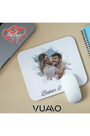 Kişiye Özel Fotoğraflı ve İsimli Mouse Pad 21x17 cm, Kaymaz Taban - Resim Baskılı Mousepad