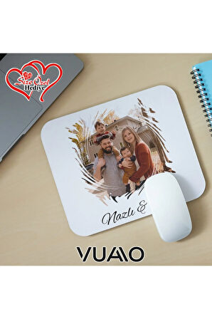 Kişiye Özel Fotoğraflı ve İsimli Mouse Pad 21x17 cm, Kaymaz Taban - Resim Baskılı Mousepad