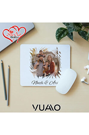 Kişiye Özel Fotoğraflı ve İsimli Mouse Pad 21x17 cm, Kaymaz Taban - Resim Baskılı Mousepad