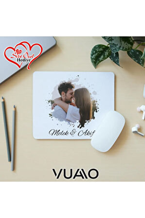 Kişiye Özel Fotoğraflı ve İsimli Mouse Pad 21x17 cm, Kaymaz Taban - Resim Baskılı Mousepad
