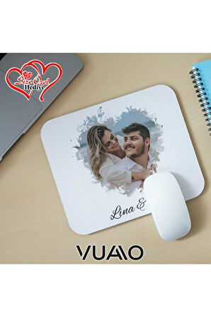 Kişiye Özel Fotoğraflı ve İsimli Mouse Pad 21x17 cm, Kaymaz Taban - Resim Baskılı Mousepad