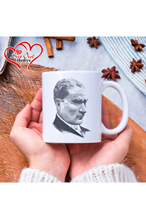Kişiye Özel Mustafa Kemal Atatürk Temalı Fotoğraflı Ve Isimli Kupa Bardak