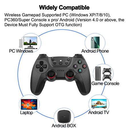 Ozmik CM-029 Pc Gamepad Için 2.4g Tekli Kol Kablosuz Oyun Kolu Ps3 Için