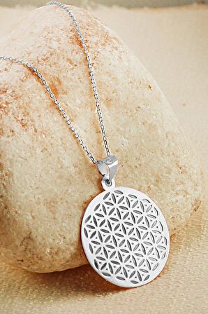 925 Ayar Gümüş Yaşam Çiçeği Kolye (gümüş-rose-gold)