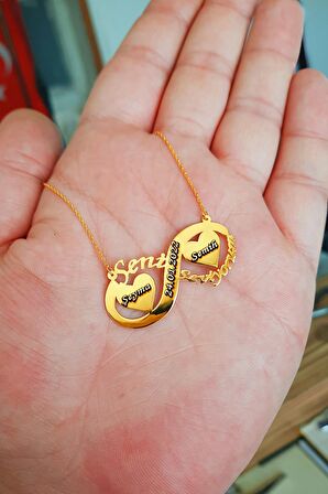 Isimli Ve Kalpli Sonsuzluk Kadın Gümüş Kolye