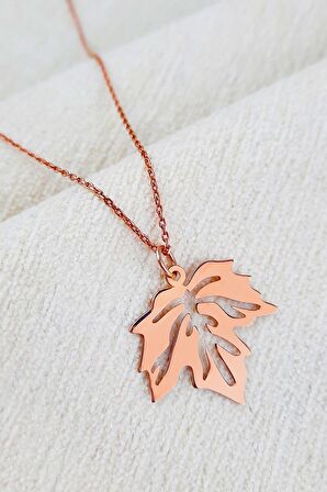 Çınar Yaprağı Gümüş Kolye