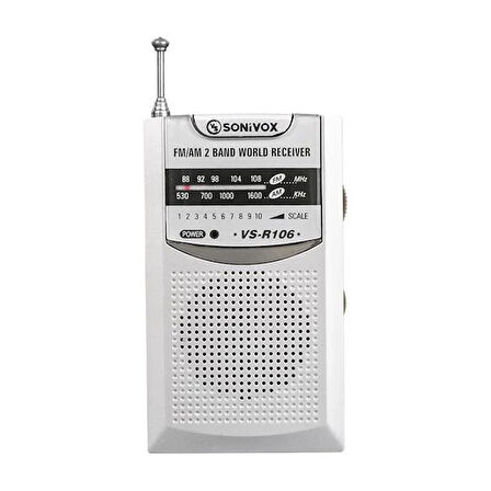 SONIVOX VS-R106 GÜMÜŞ RENK CEP TİPİ ANALOG FM RADYO