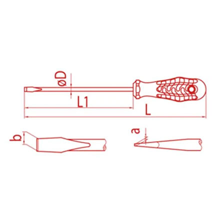 Opak Seri Düz Uçlu Tornavida 5X125 - 225Mm