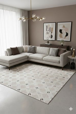 Kaymaz Tabanlı Kesme  Salon Koridor Mutfak Yatak Odası Halısı 3010 BEJ