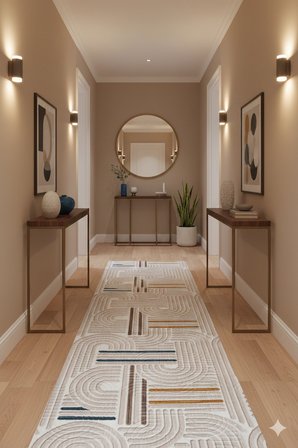 Kaymaz Tabanlı Kesme  Salon Koridor Mutfak Yatak Odası Halısı 3012 BEJ