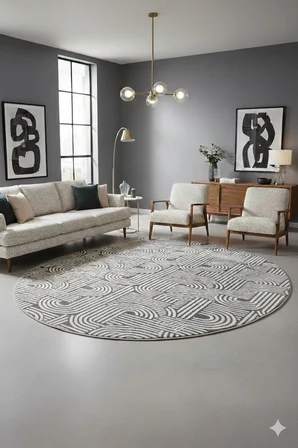 Kaymaz Tabanlı Kesme  Salon Koridor Mutfak Yatak Odası Halısı 3012 GRİ